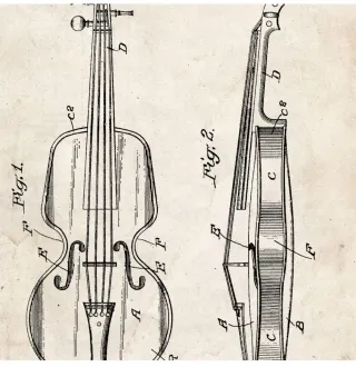 PÓSTER Lámina Patente Violín
