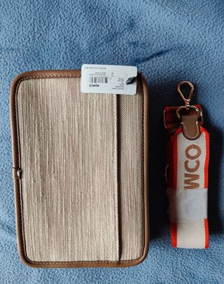 Borsa a tracolla Mimco beige e arancione nuova