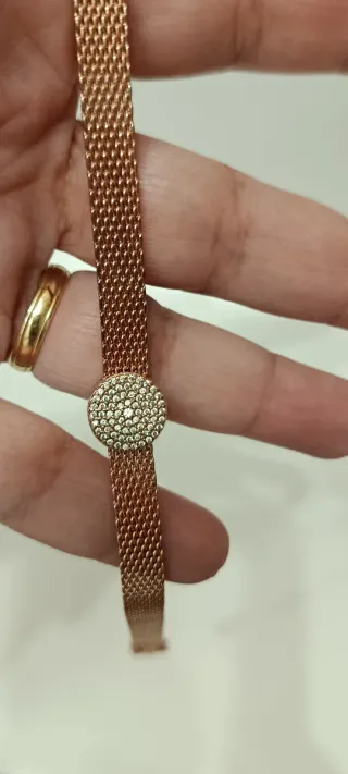 Pulsera Pandora mas Charm 18 cm oro rosa