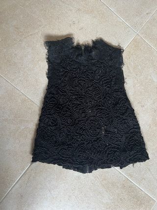 Top encaje Zara negro Talla S