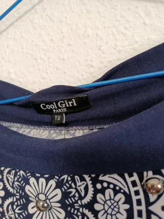 Vestido corto fiesta azul marino estampado