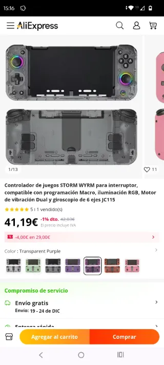 Controlador STORM WYRM para Switch