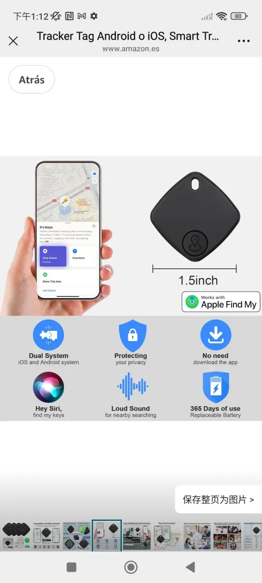 Rastreador Tag Compatible iOS/Android