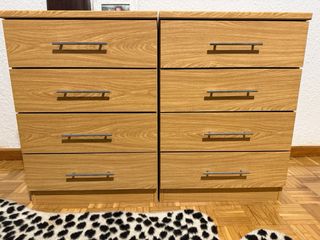 Cómoda 4 cajones madera y metal