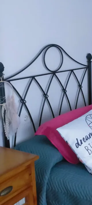 Dos Cabeceros de forja negro para cama de 90 cm.