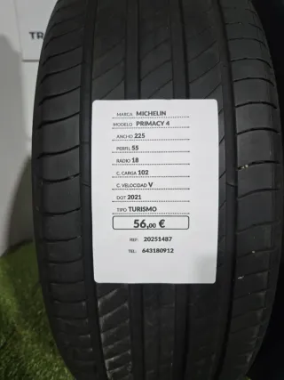 225 55 18 102V MICHELIN PRIMACY 4