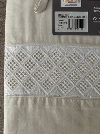 Funda Nórdica Cama 180cm Beige/Blanco.