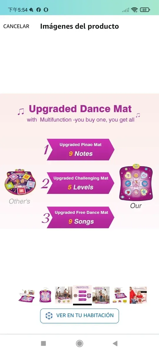 Alfombra de Baile Juguete Niña 3 4 5 6 7 8 9+,Rega