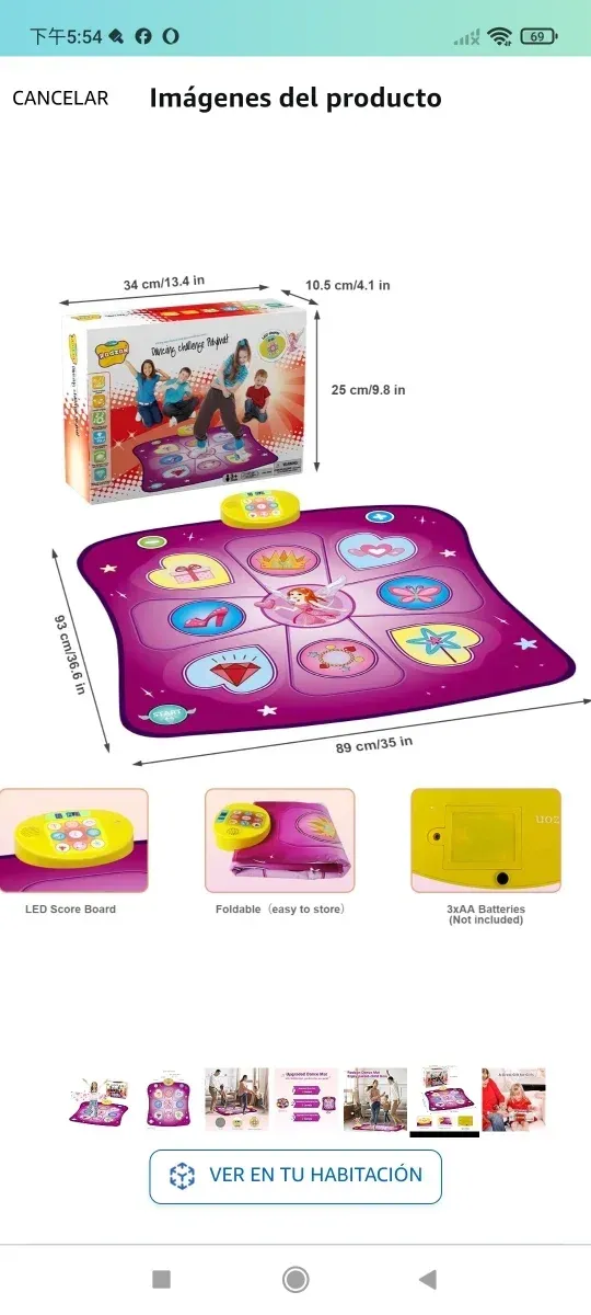 Alfombra de Baile Juguete Niña 3 4 5 6 7 8 9+,Rega