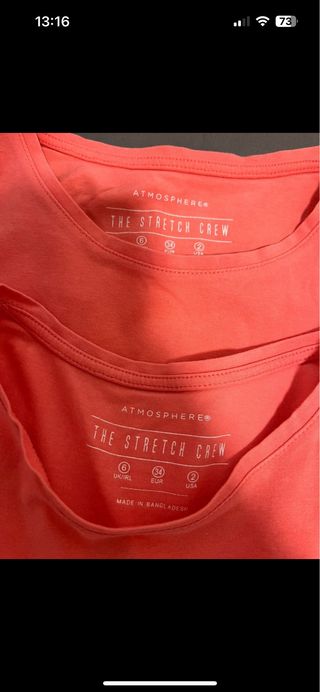 Pack 2 Camisetas Atmosphere Talla M Naranja