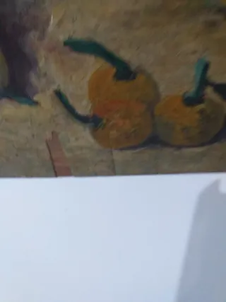 Pintura antigua bodegón sobre madera