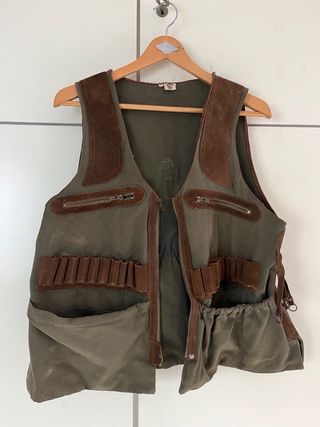 Chaleco de caza verde y marrón