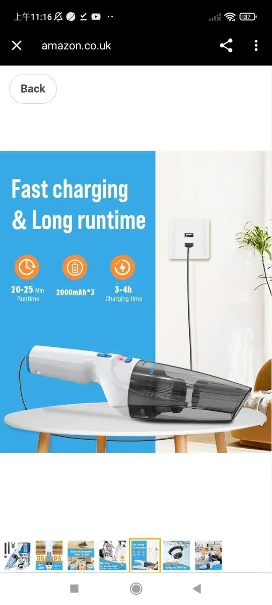 Aspiradora inalámbrica MILLIN-HO 9500PA