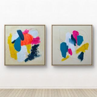 Diptico di quadri astratti moderni per soggiorno e camera da letto