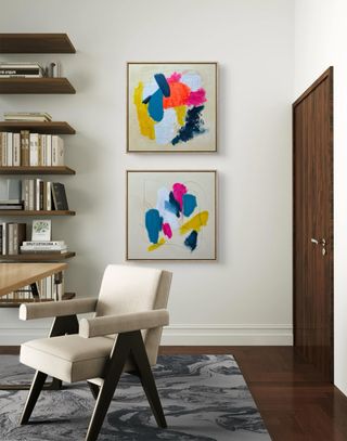 Diptico di quadri astratti moderni per soggiorno e camera da letto