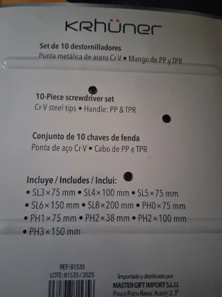 Set 10 Destornilladores Krhuner