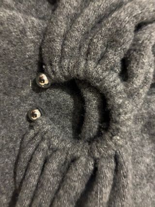 Jersey Zara gris cuello drapeado