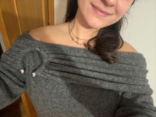 Jersey Zara gris cuello drapeado