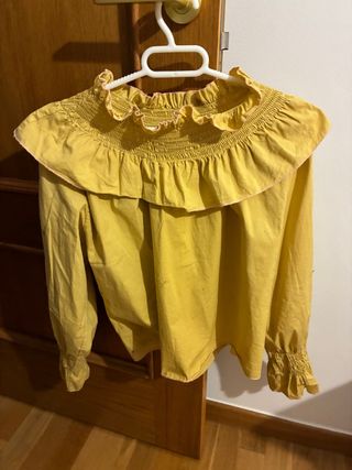 Blusa amarilla Mulaya con cuello volante