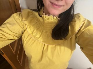 Blusa amarilla Mulaya con cuello volante