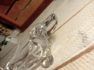 Figura cristal francés vintage perro salchicha