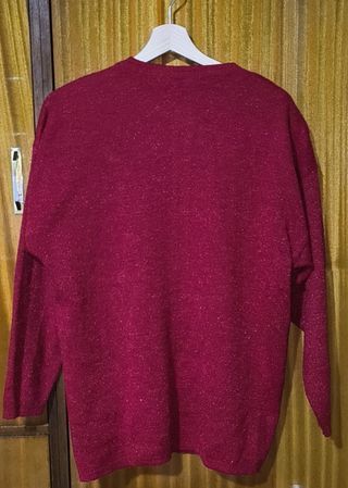 Cárdigan Rojo Bordado Talla M/L