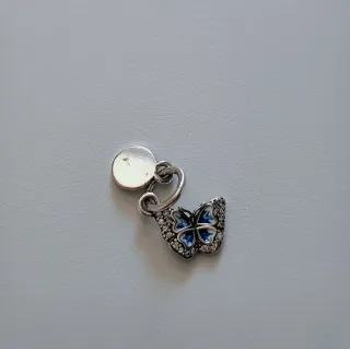 Charm Farfalla Blu Argento