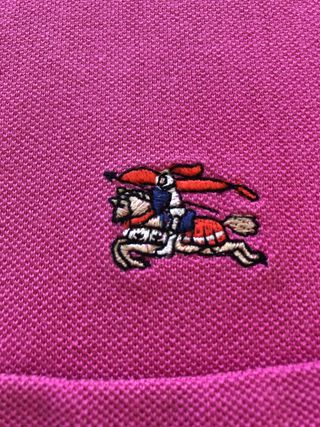 Polo Burberry Vintage Manga Corta Rosa