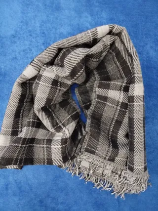 Sciarpa uomo quadri grigio e nero