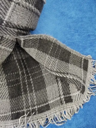 Sciarpa uomo quadri grigio e nero