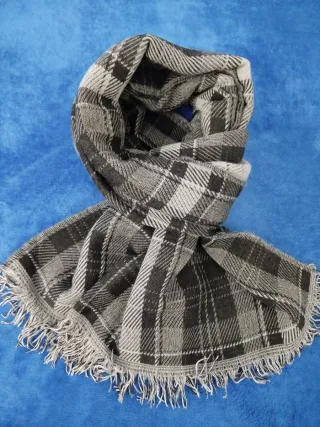 Sciarpa uomo quadri grigio e nero