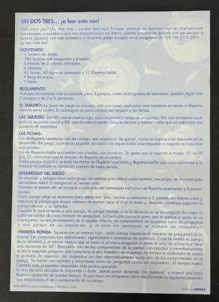 Juego Un, dos, tres... ¡a leer esta vez!