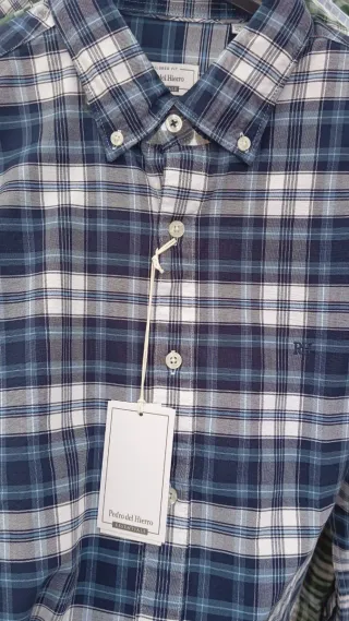 Camisa Pedro del Hierro cuadros azul y blanco
