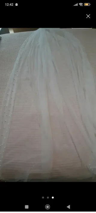 Velo de Novia Largo con Perlas