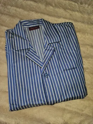 Camisa pijama Eucidio Tucci Rayas Azul y Blanco