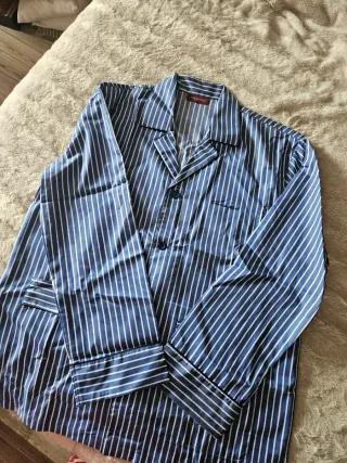 Camisa pijama Eucidio Tucci Rayas Azul y Blanco