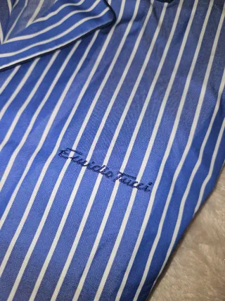 Camisa pijama Eucidio Tucci Rayas Azul y Blanco