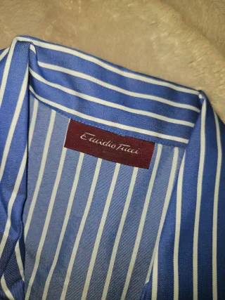 Camisa pijama Eucidio Tucci Rayas Azul y Blanco