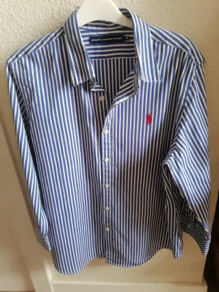 Camisa Ralph Lauren Sport Rayas Azul T M. Mujer.