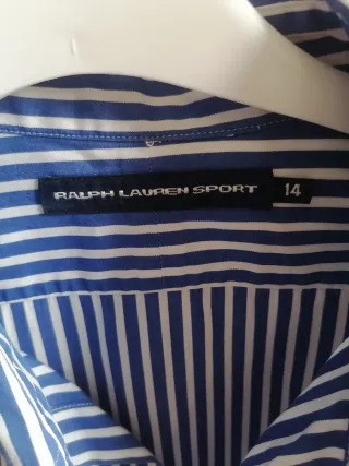 Camisa Ralph Lauren Sport Rayas Azul T M. Mujer.