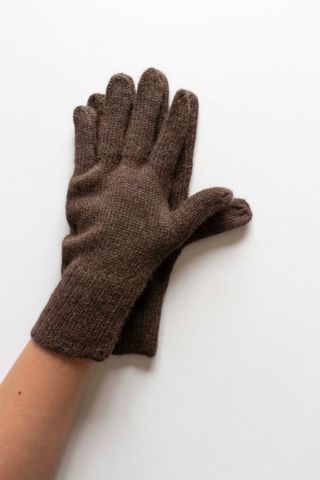 Par Guantes Lana Alpaca Marrón 100%