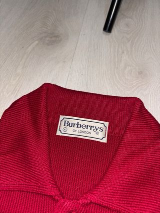 Chaqueta Burberry Vintage roja burdeos con botones
