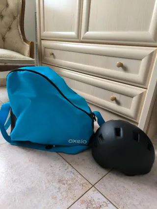 Patines en línea + protecciones + casco