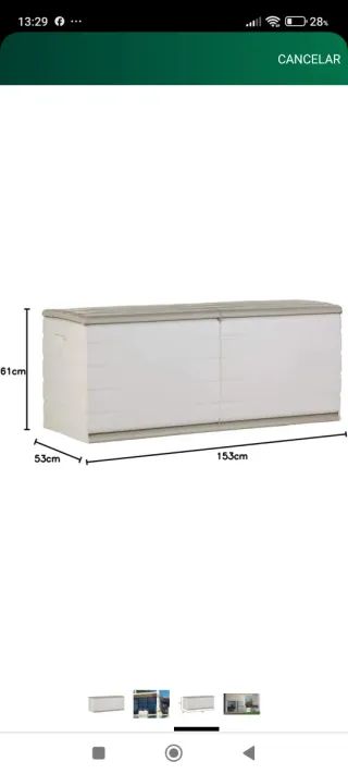 Baúl arcón resina Plastiken Space Save beige nuevo