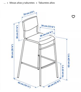 2 Sillas Altas IKEA.