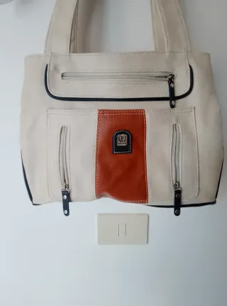 Borsa Asmara pelle beige e marrone