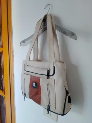 Borsa Asmara pelle beige e marrone