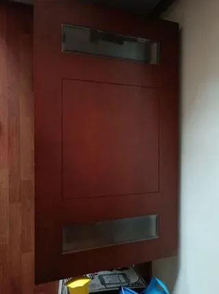 Mesa centro madera y cristal