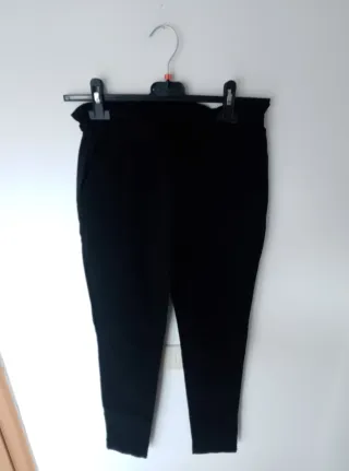 Leggins neri donna con dettaglio in vita tg S