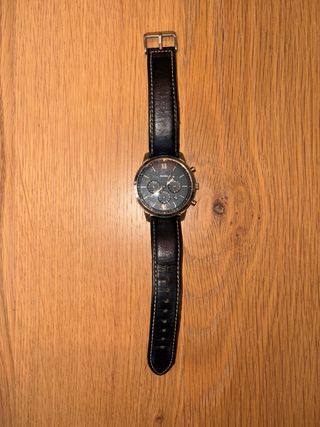 Reloj Fossil Cronógrafo Negro/Plata Correa Cuero